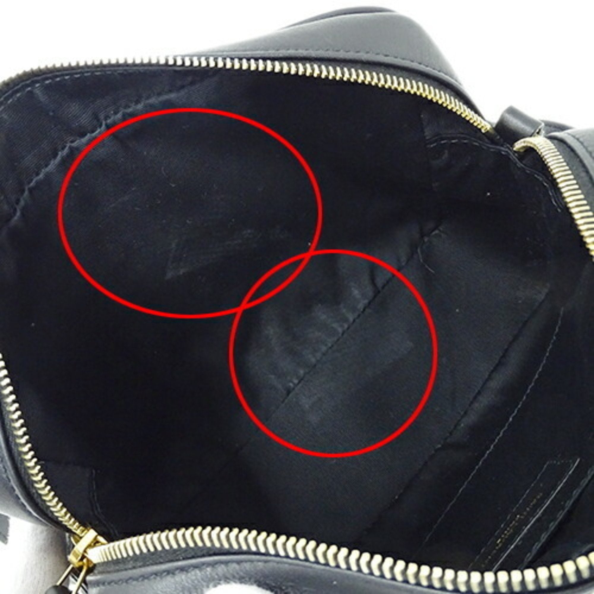 SAINT LAURENT Bag Ladies Shoulder Canvas Leather Lou Camera Black White 612542