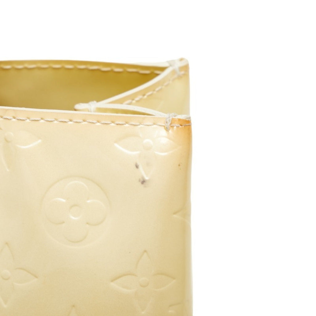 LOUIS VUITTON Monogram Vernis Reid PM Handbag M91336 Perle White Patent Leather Women's
