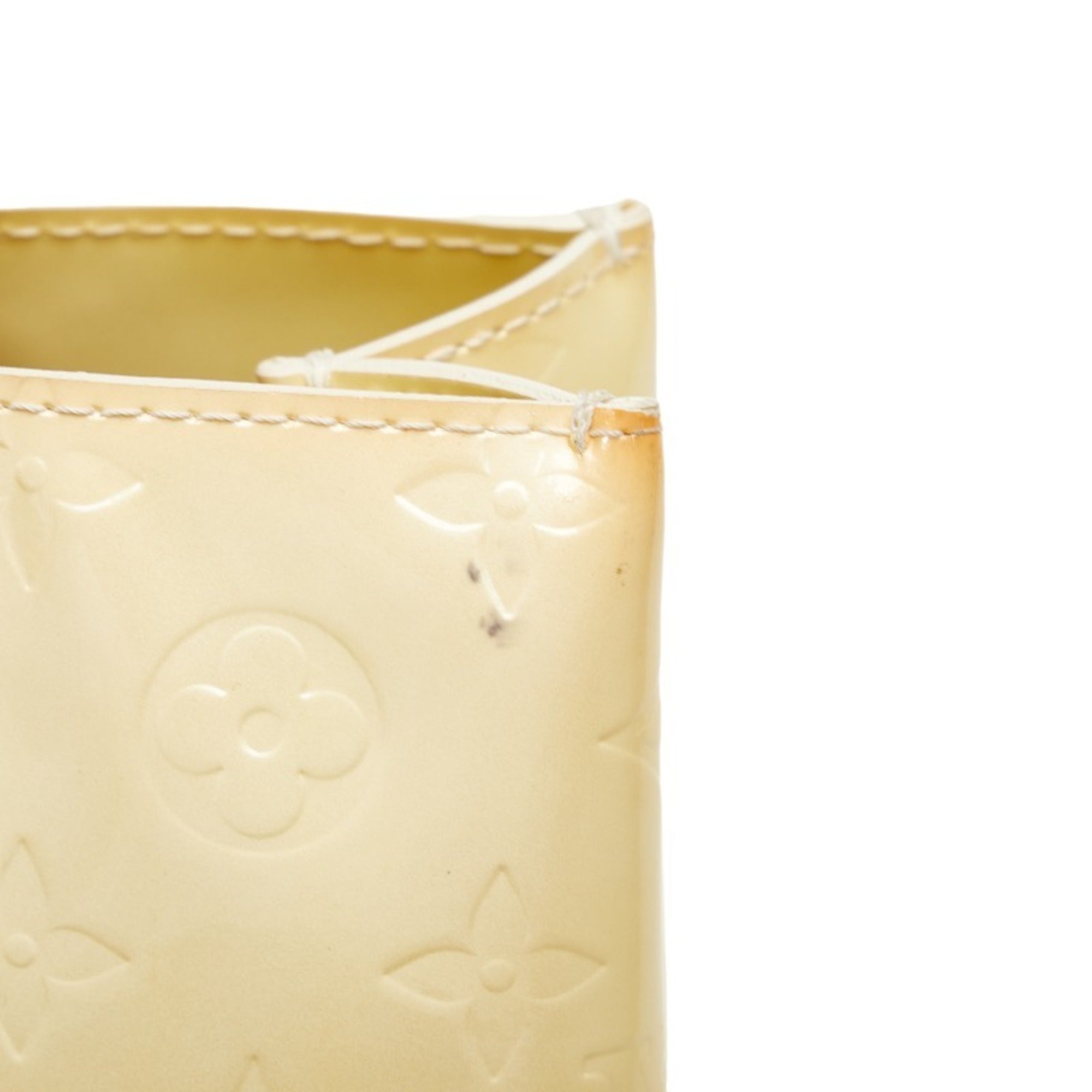 LOUIS VUITTON Monogram Vernis Reid PM Handbag M91336 Perle White Patent Leather Women's