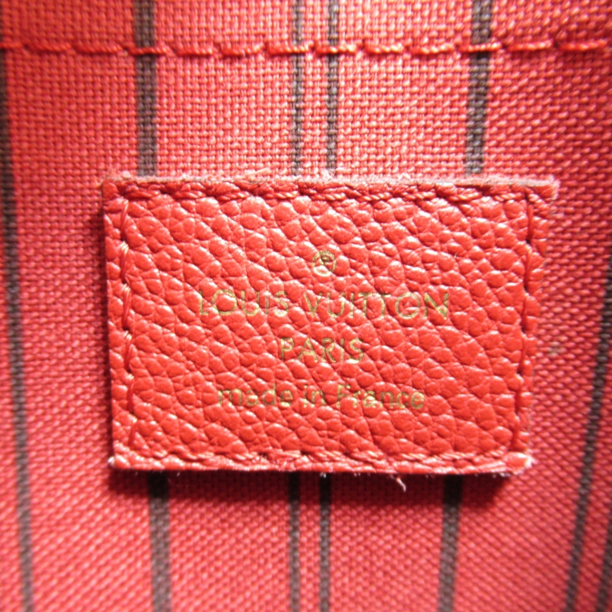 LOUIS VUITTON Montaigne MM Shoulder Bag Red Cerise Monogram empreinte leather M41194