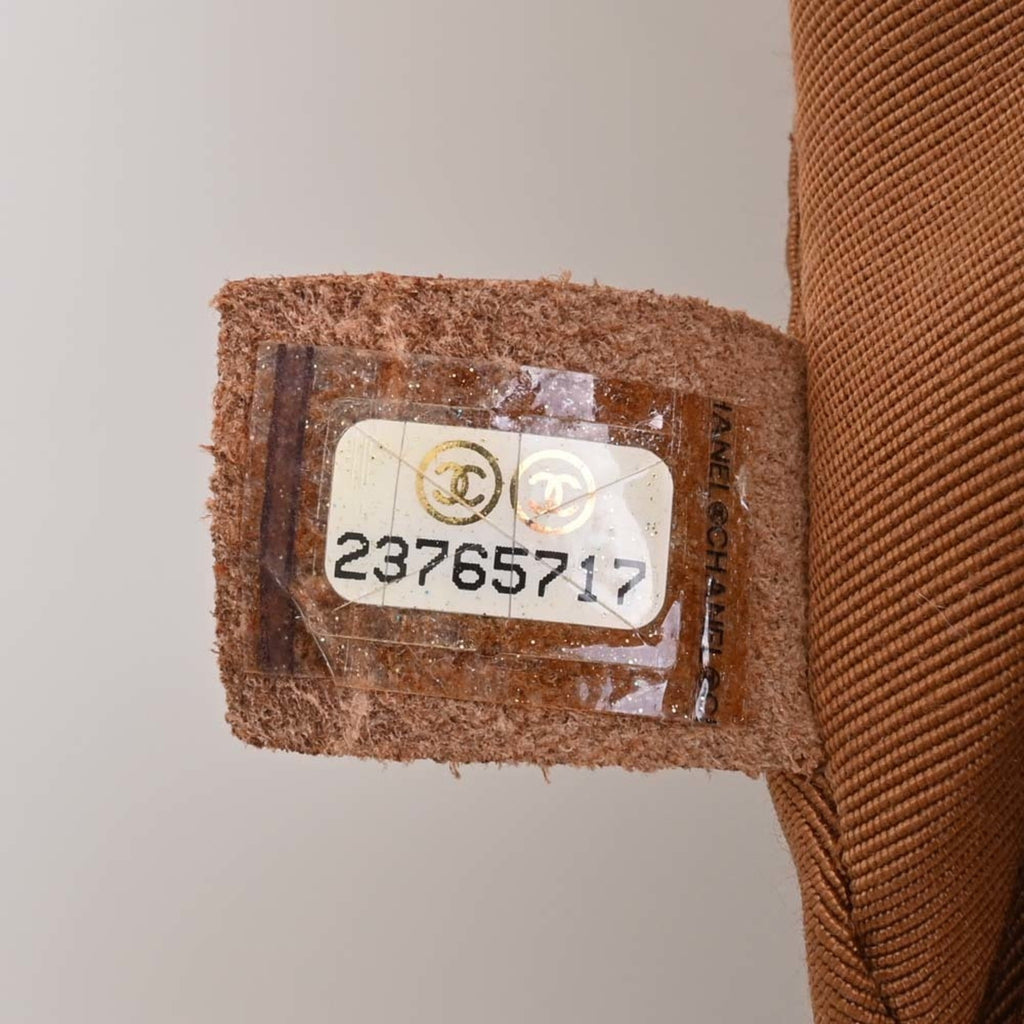 CHANEL Caviar Skin Matelasse Coco Mark Handbag Brown Women's