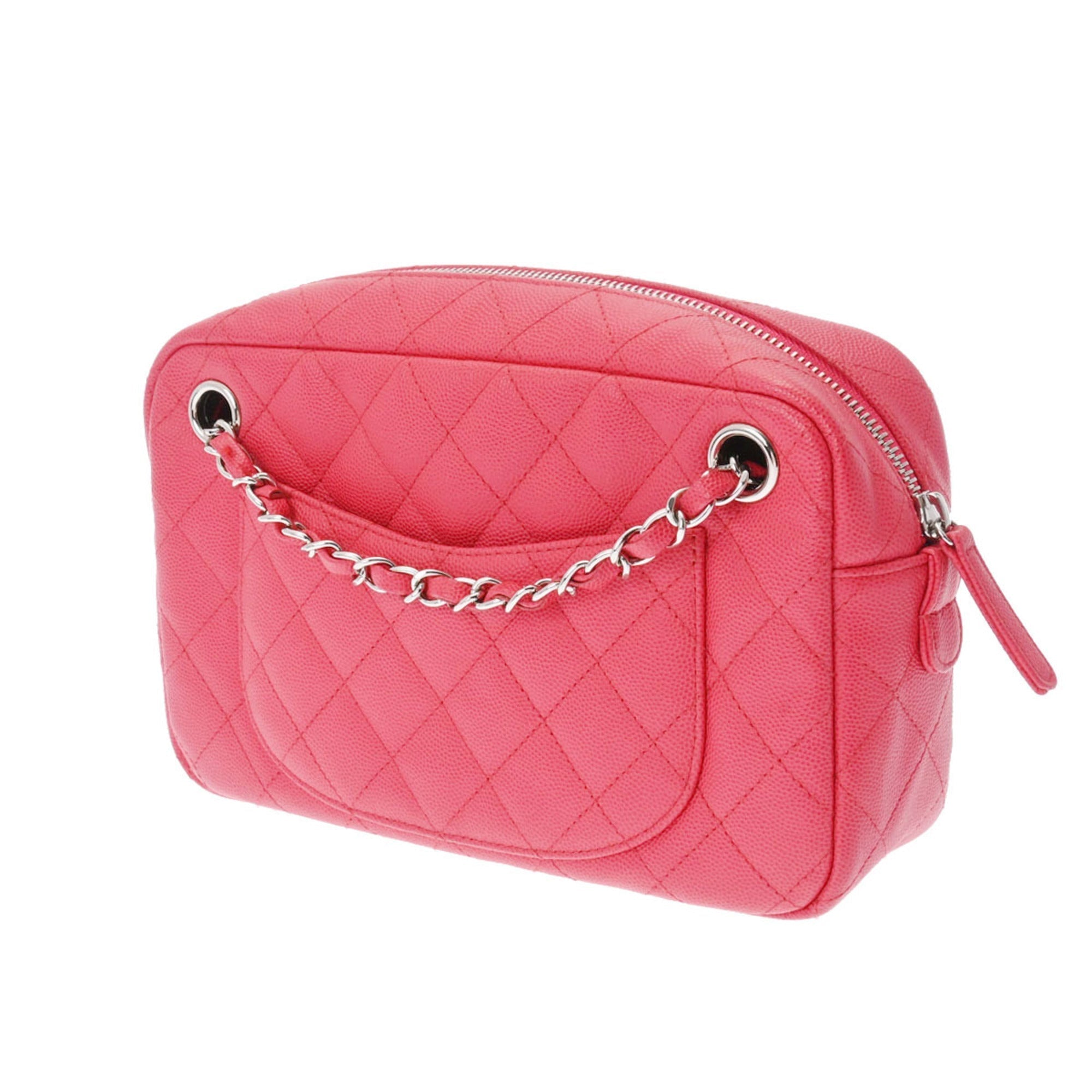 CHANEL Matelasse Chain Shoulder Sold Product Pink A91731 Women's Caviar Skin Bag