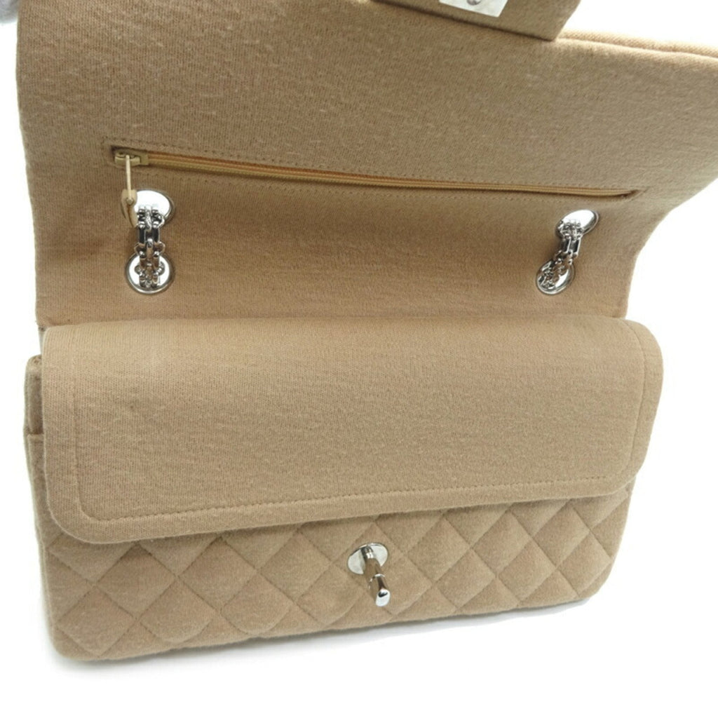 CHANEL Matelasse 25 Chain Shoulder Women's Bag AO1112 Fabric Beige x