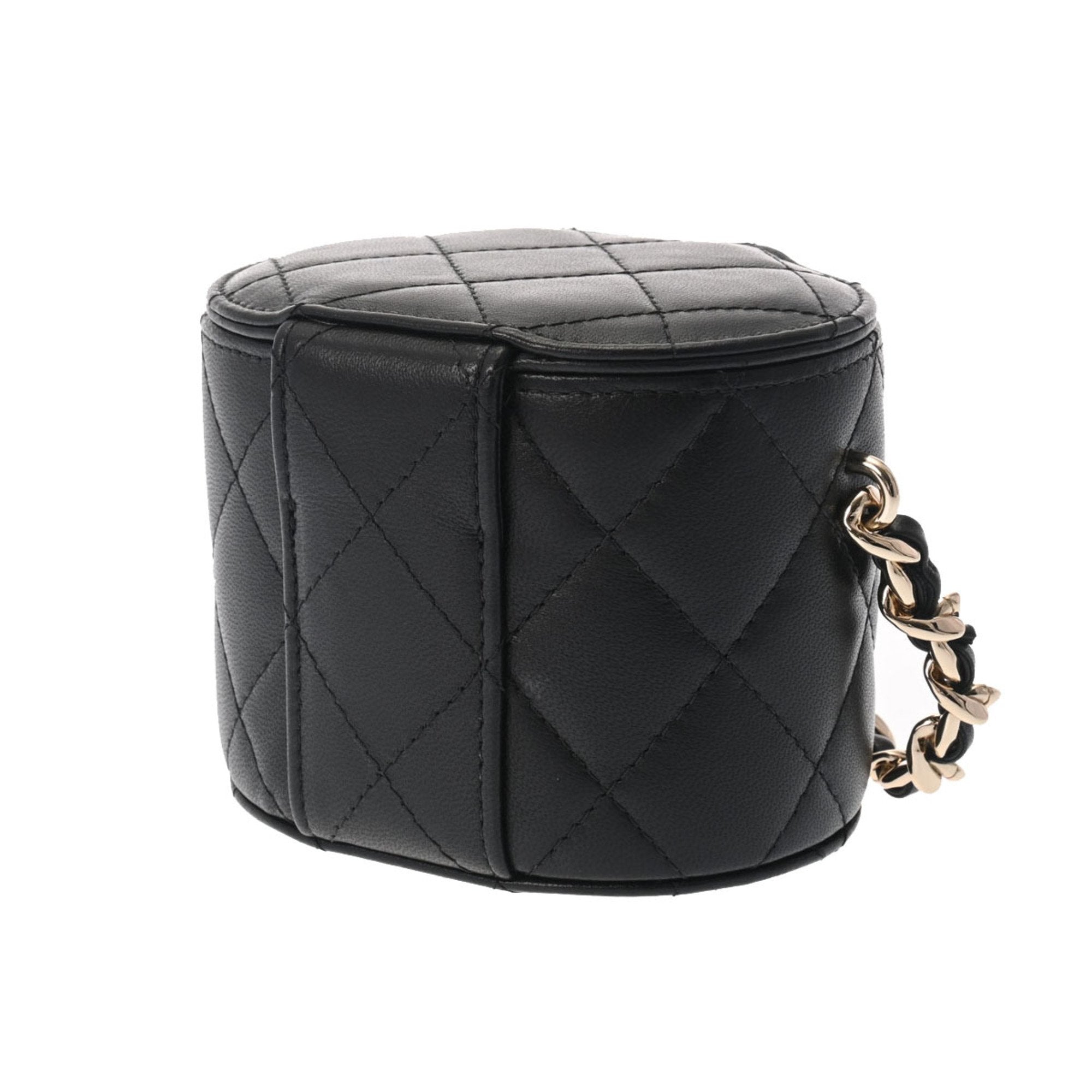 CHANEL Matelasse Vanity Chain Shoulder Black Women's Lambskin Bag