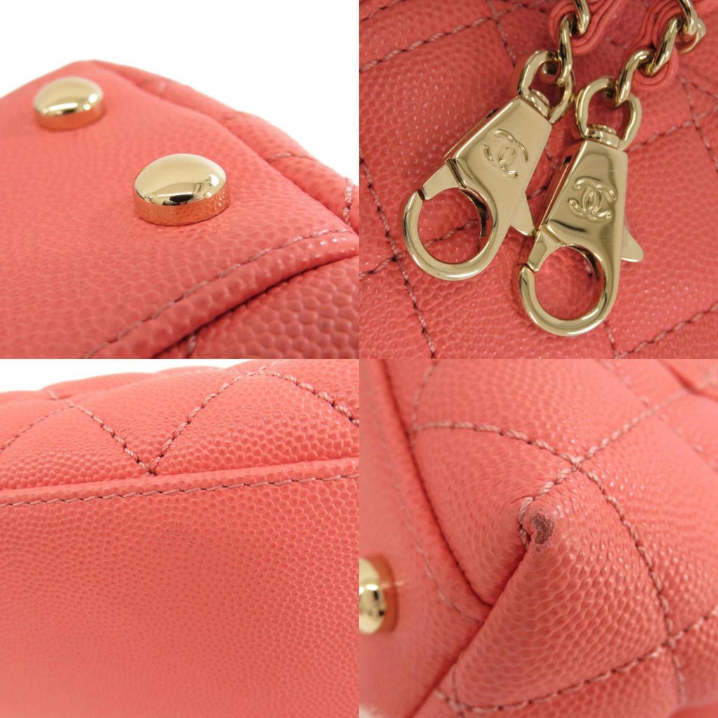 CHANEL Matelasse Handbag Caviar Skin Women's