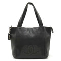 CHANEL here mark tote bag shoulder caviar skin black