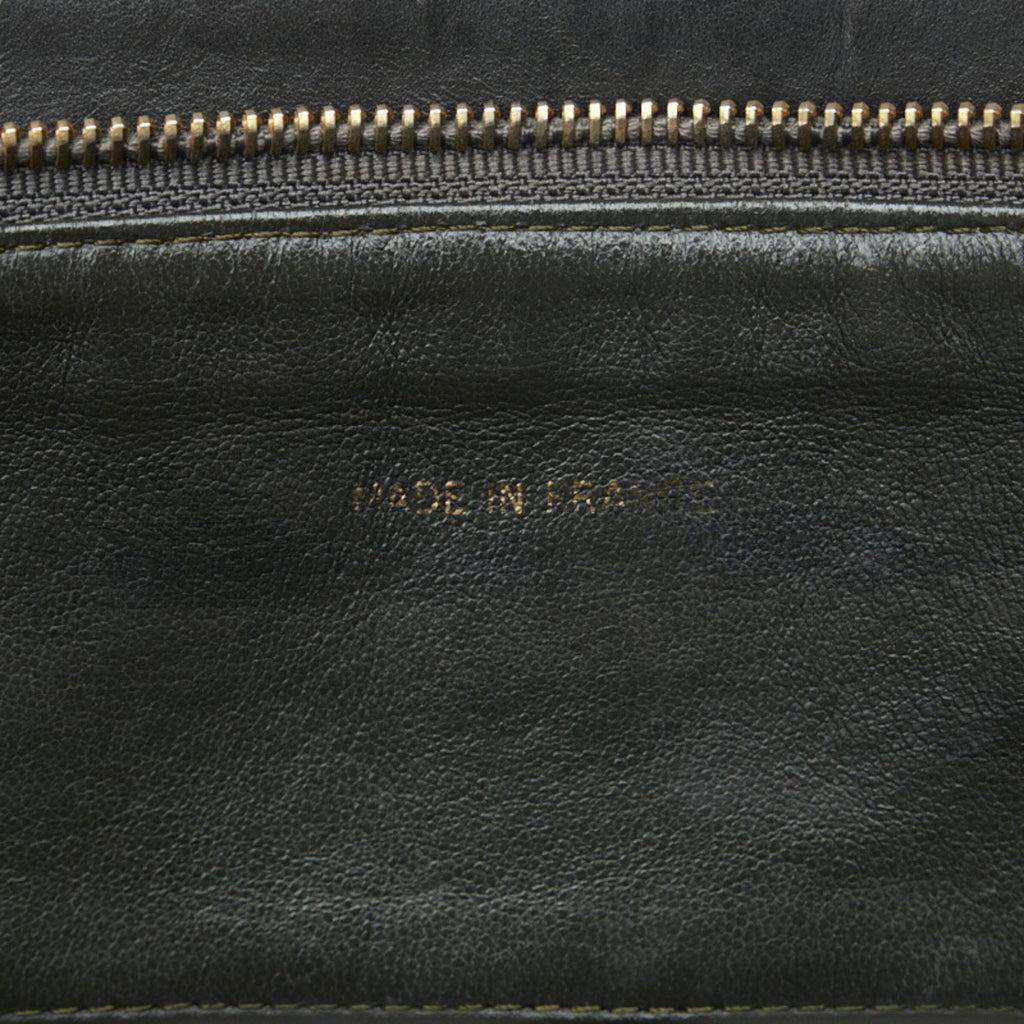 CHANEL matelasse here mark chain shoulder bag tote black gold lambskin ladies