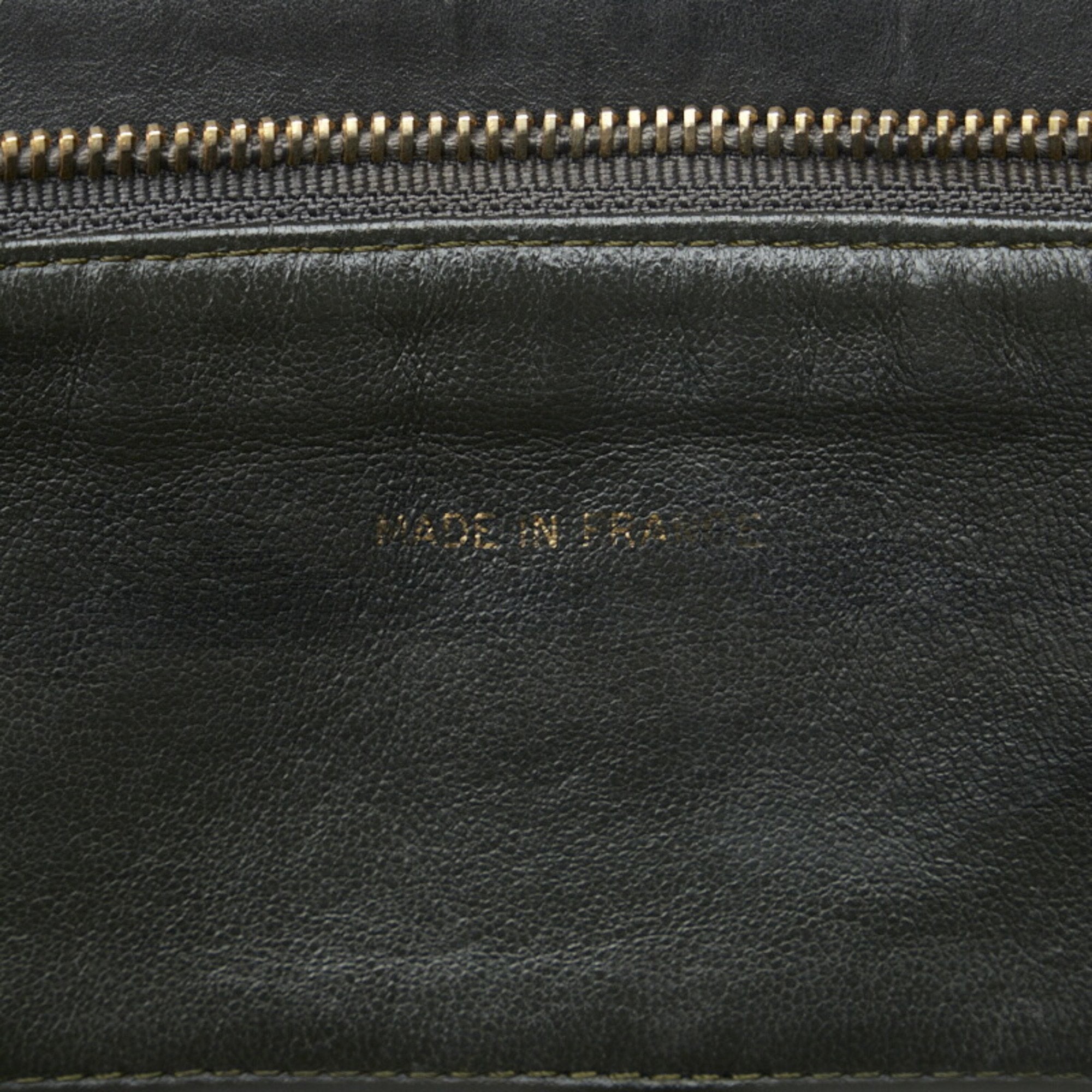 CHANEL matelasse here mark chain shoulder bag tote black gold lambskin ladies