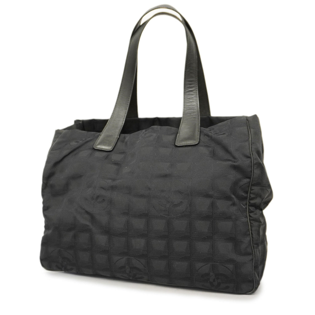 CHANELAuth  New Travel Line Women's Nylon Tote Bag Black