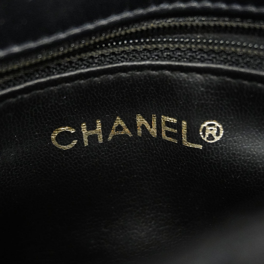 CHANEL[3bd5060] Auth  handbag Matelasse lambskin black gold metal