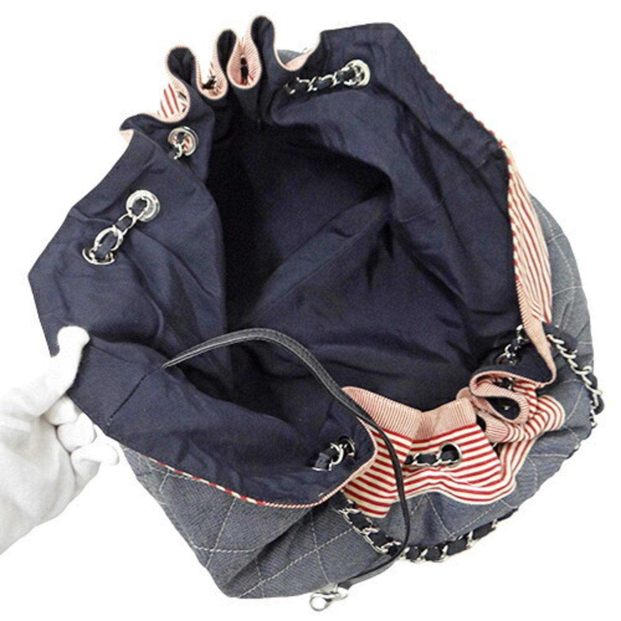 CHANEL Bag Women's Tote Shoulder Chain Cococabus GM Blue Red