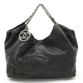 CHANEL Cococabus GM Cocomark Shoulder Bag Chain Tote Caviar Skin Leather Black A33450