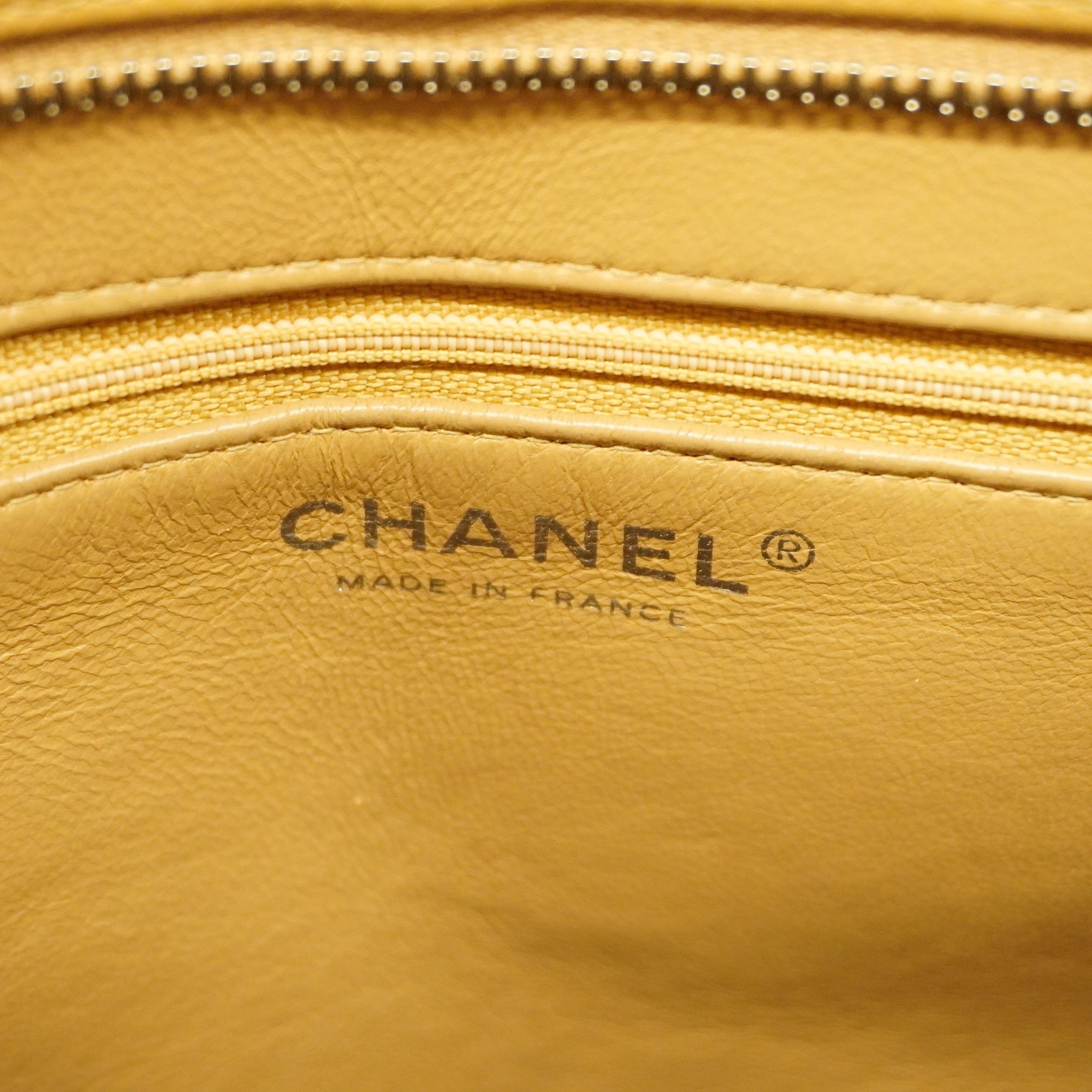 CHANELAuth  Reprint Tote Women's Caviar Leather Tote Bag Beige