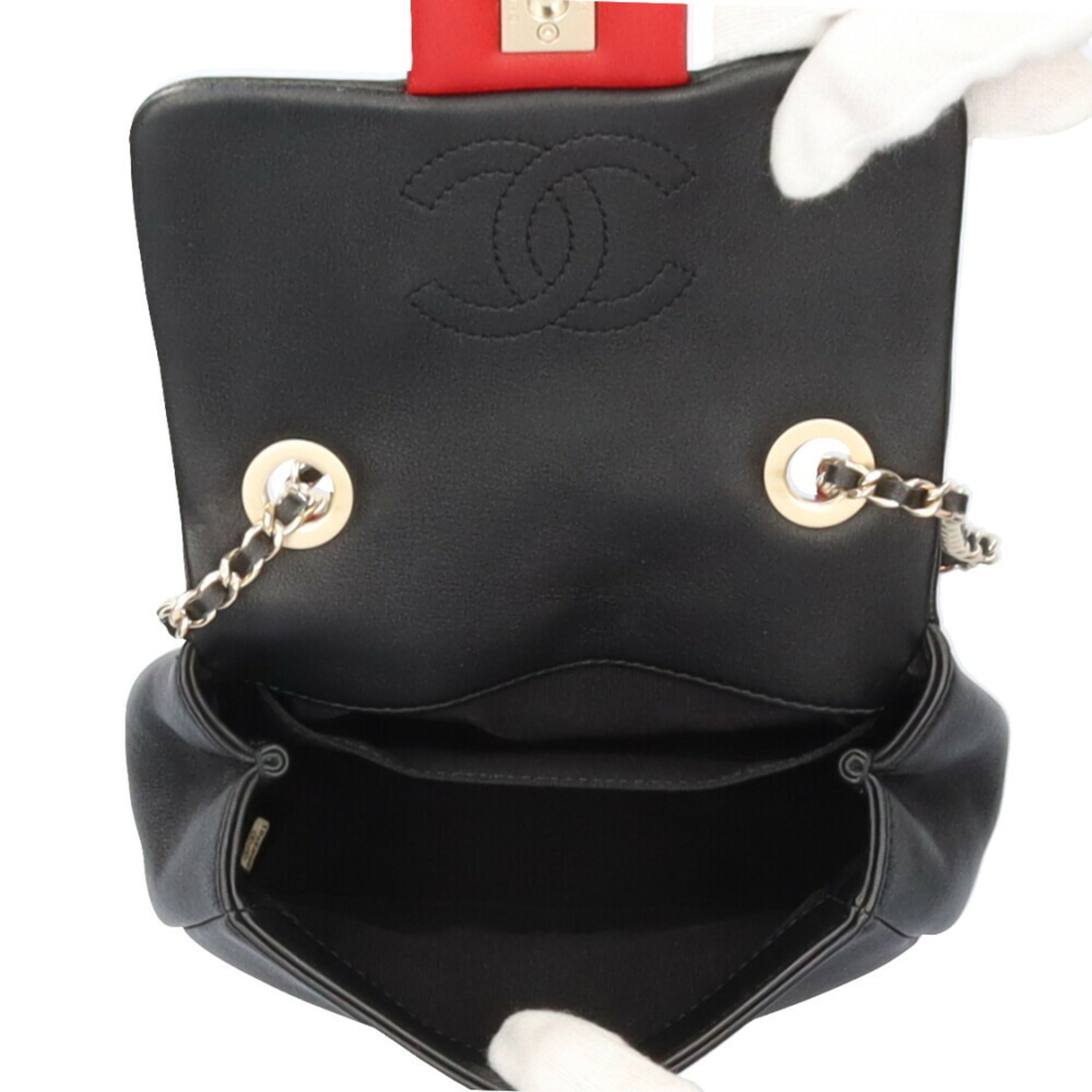 CHANEL chain matelasse shoulder bag lambskin red ladies