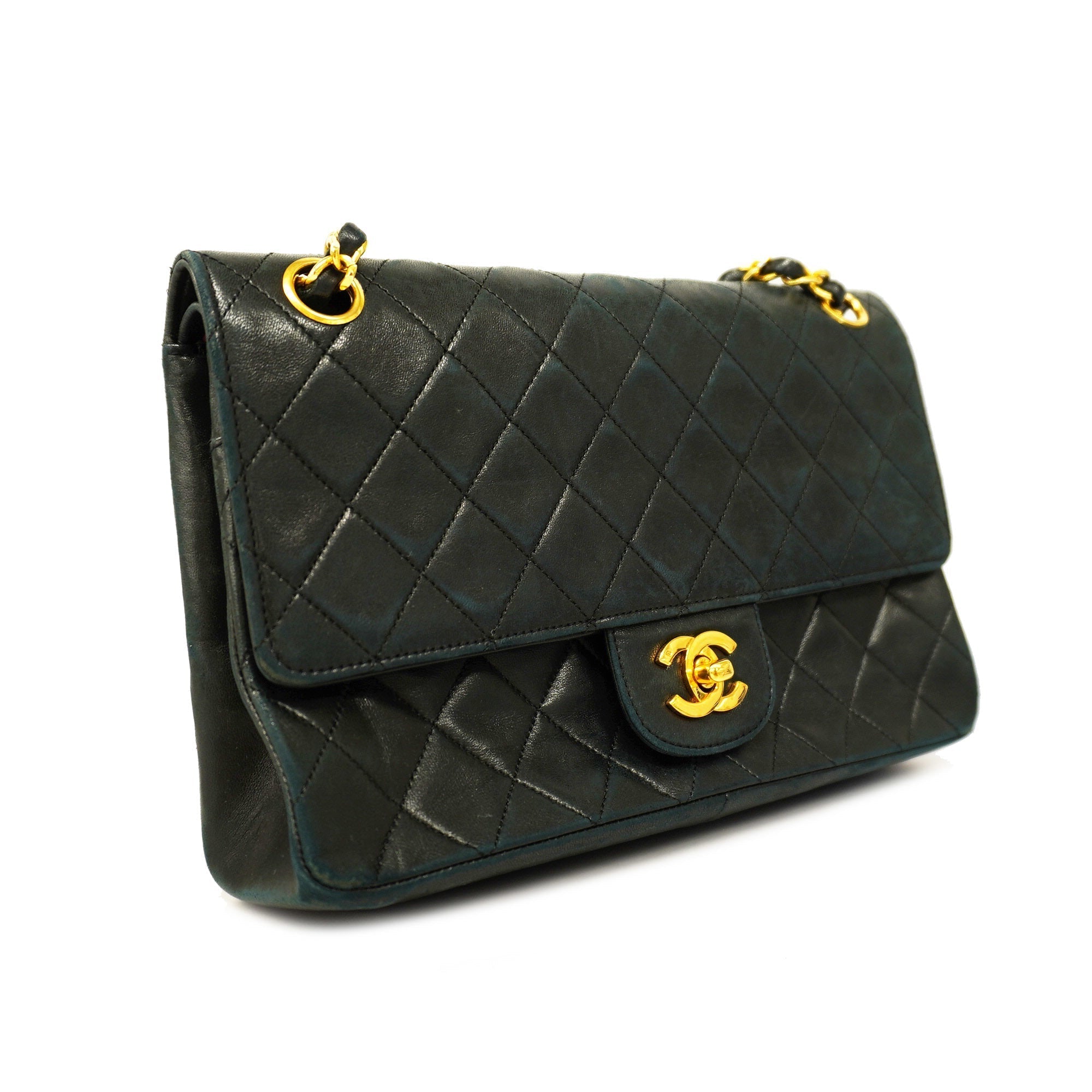 CHANEL  Matelasse W Flap W Chain Women's Leather Shoulder Bag Black