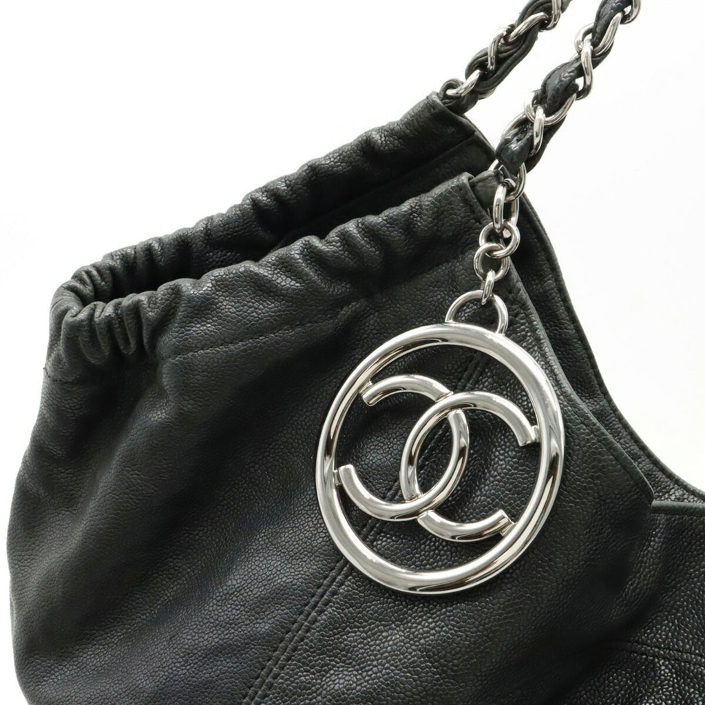 CHANEL Cococabus GM Cocomark Shoulder Bag Chain Tote Caviar Skin Leather Black A33450