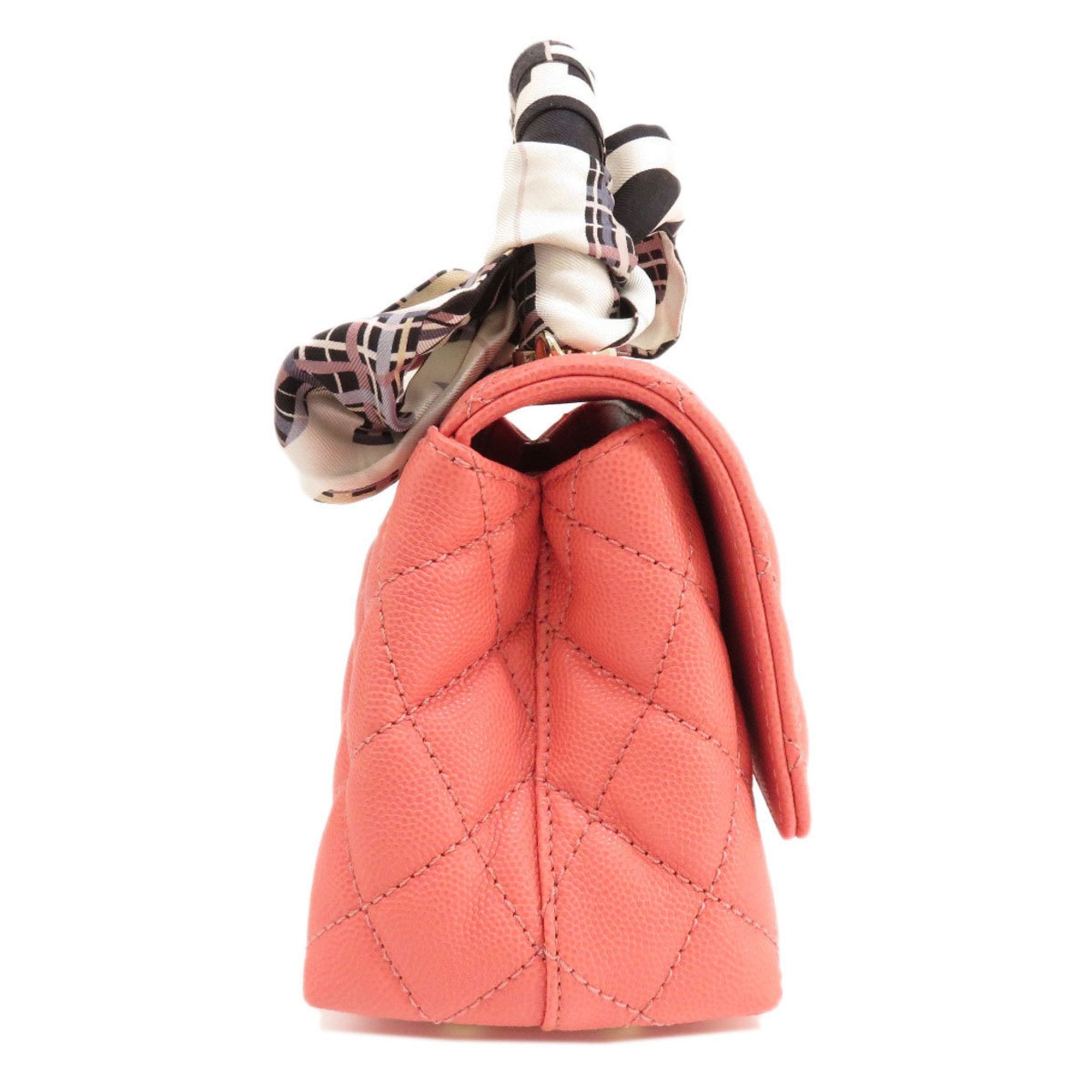 CHANEL Matelasse Handbag Caviar Skin Women's