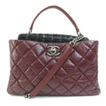CHANEL Matelasse Coco Mark Handbag Calf/Tweed Women's