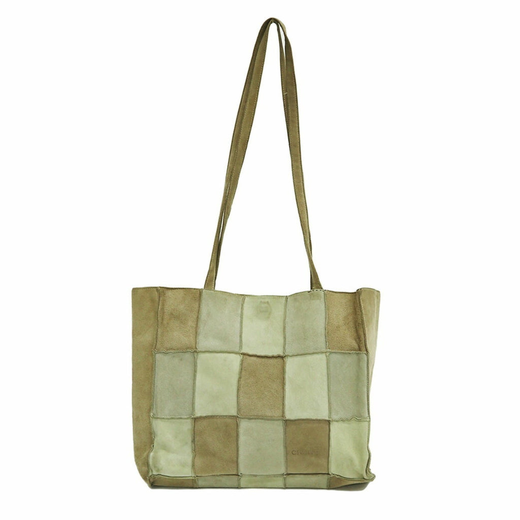CHANEL Suede Patchwork Shoulder Tote Bag Beige 6th Series Ladies