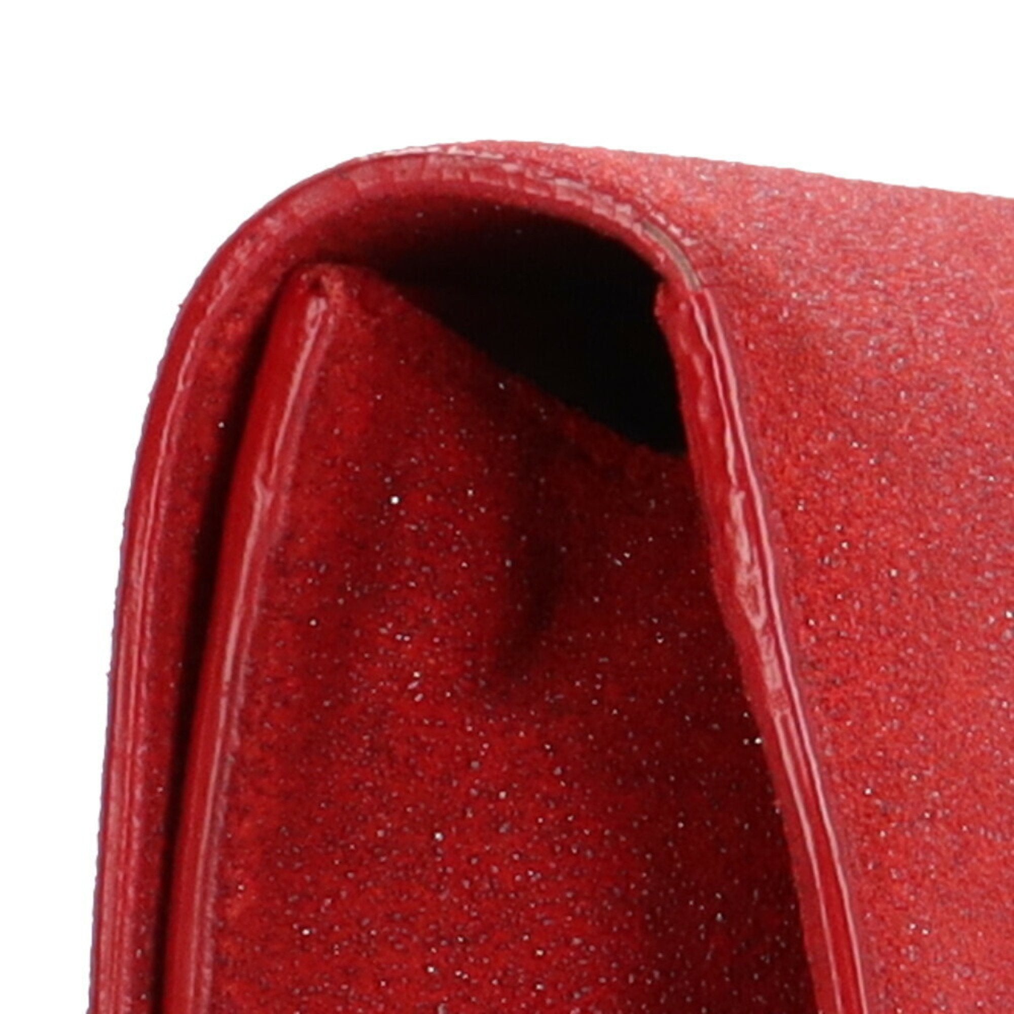 YVES SAINT LAURENT Clutch Bag Leather Red Women's