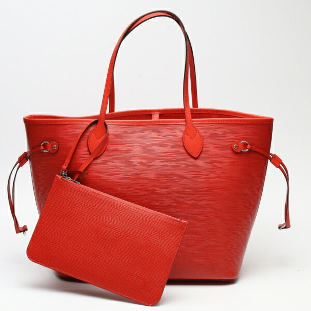 LOUIS VUITTON Neverfull MM Epi Grenard with Pouch M41318  Red Tote Bag LV