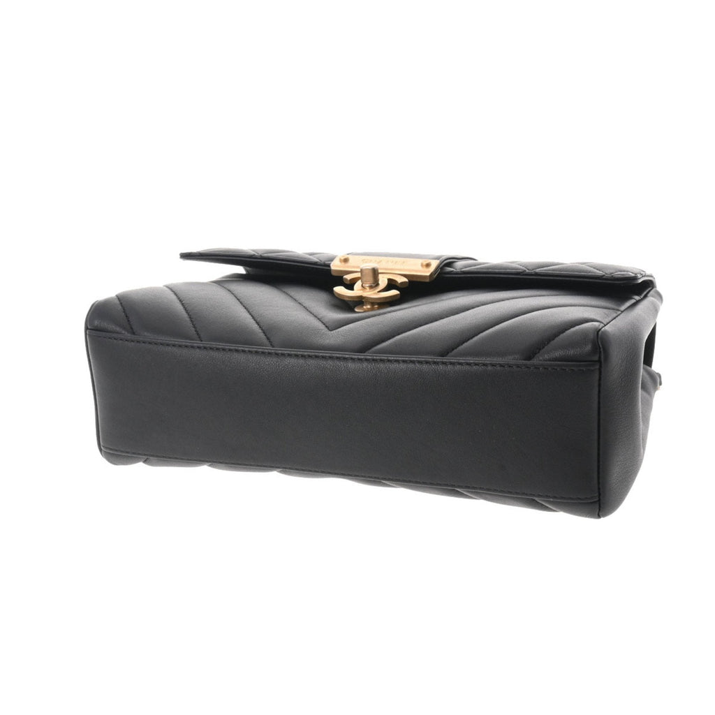 CHANEL matelasse chain shoulder black ladies lambskin bag