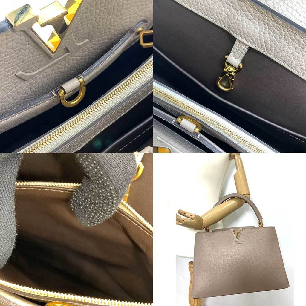 LOUIS VUITTON Bag Capucines MM Gale Beige Greige Handbag One Handle Studded LV Ladies Taurillon Leather M94428 LOUISVUITTON