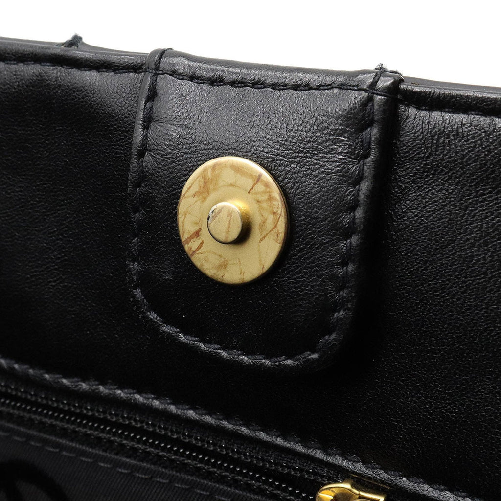 CHANEL Matelasse Wild Stitch Tote Bag Chain Shoulder Matte Leather Black
