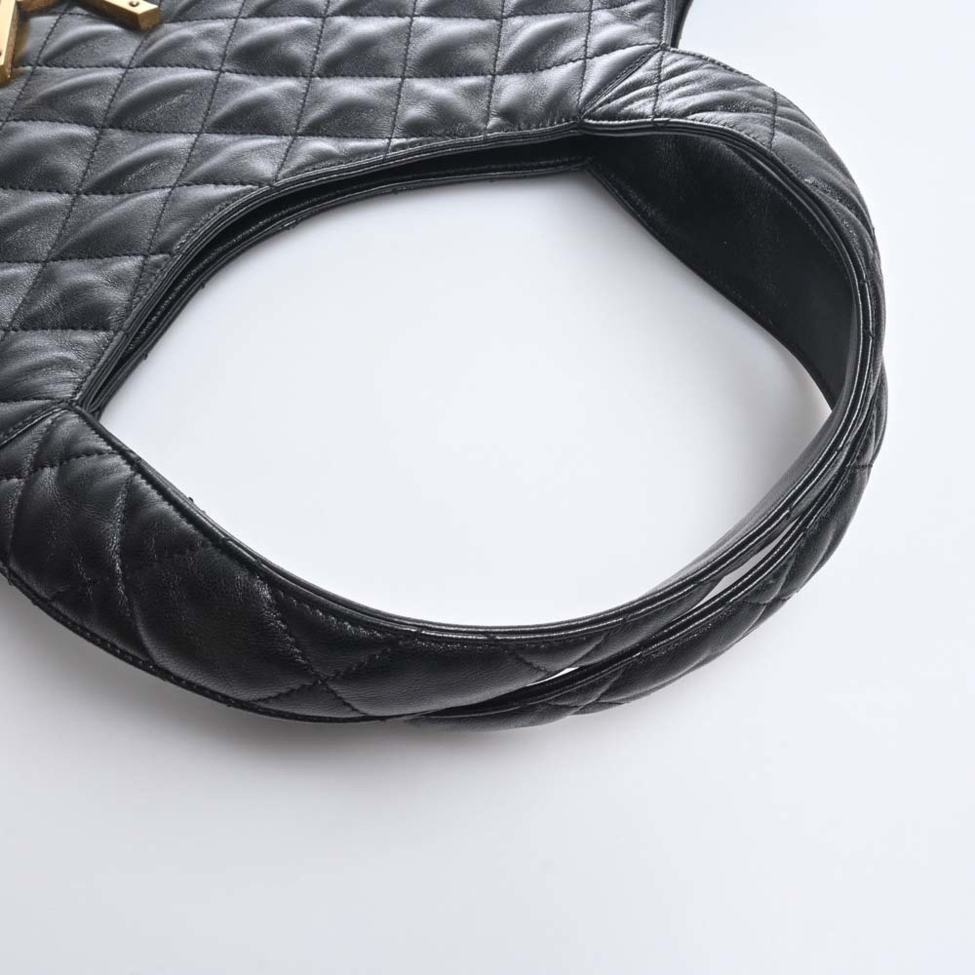 SAINT LAURENT Leather Icar Maxi Bag Tote 698651 Black Ladies