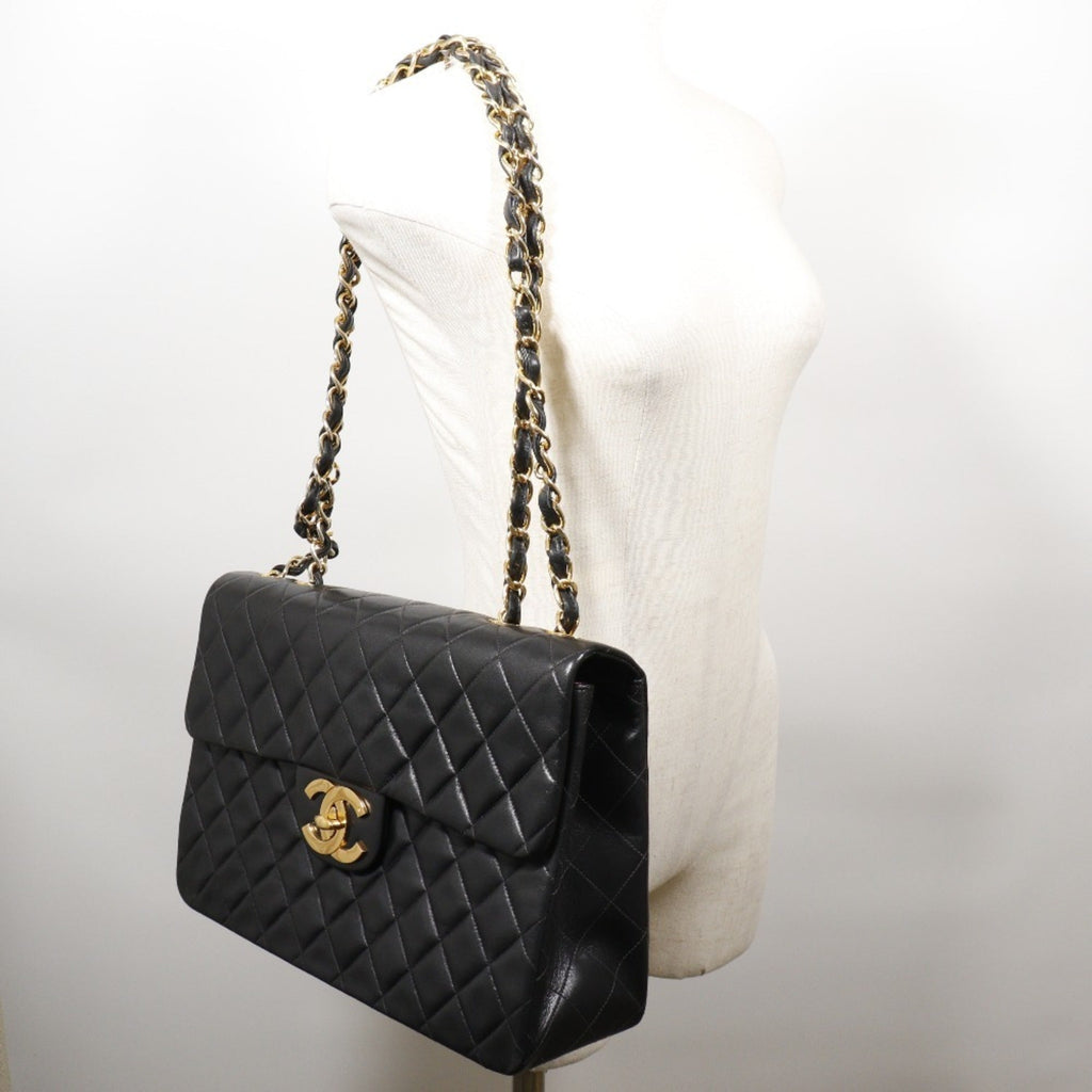 CHANEL Big Matrasse 34 Chain Shoulder A01094 Lambskin Black/Gold Hardware Women's Bag
