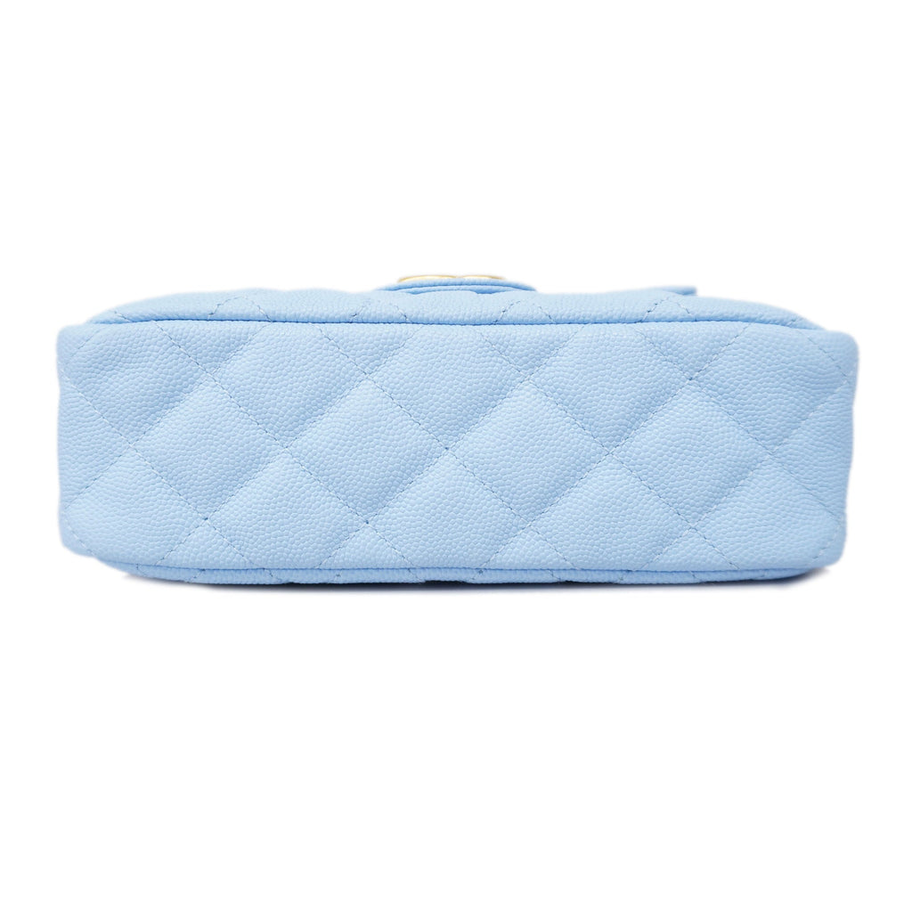 CHANELAuth  Matelasse Chain Shoulder Women's Caviar Leather Light Blue