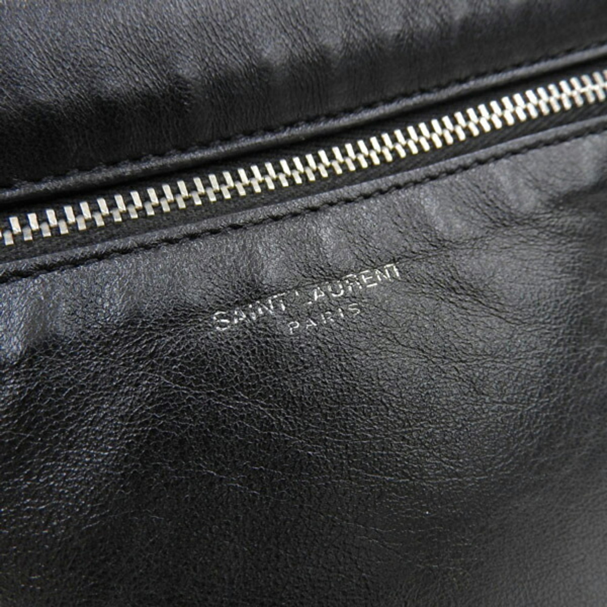 SAINT LAURENT Leather Crossbody Bag Shoulder 581697 Black Men's