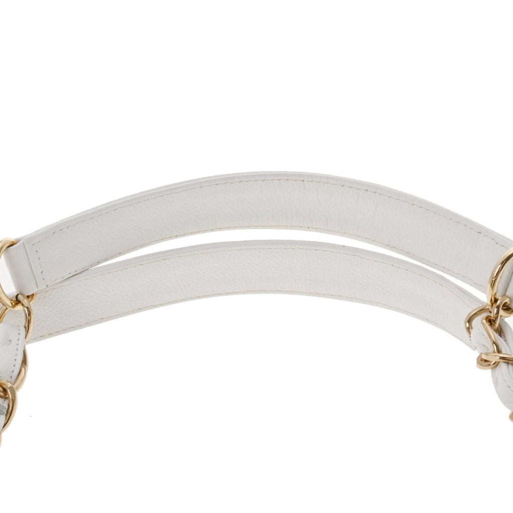 CHANEL PST White Women's Caviar Skin Tote Bag
