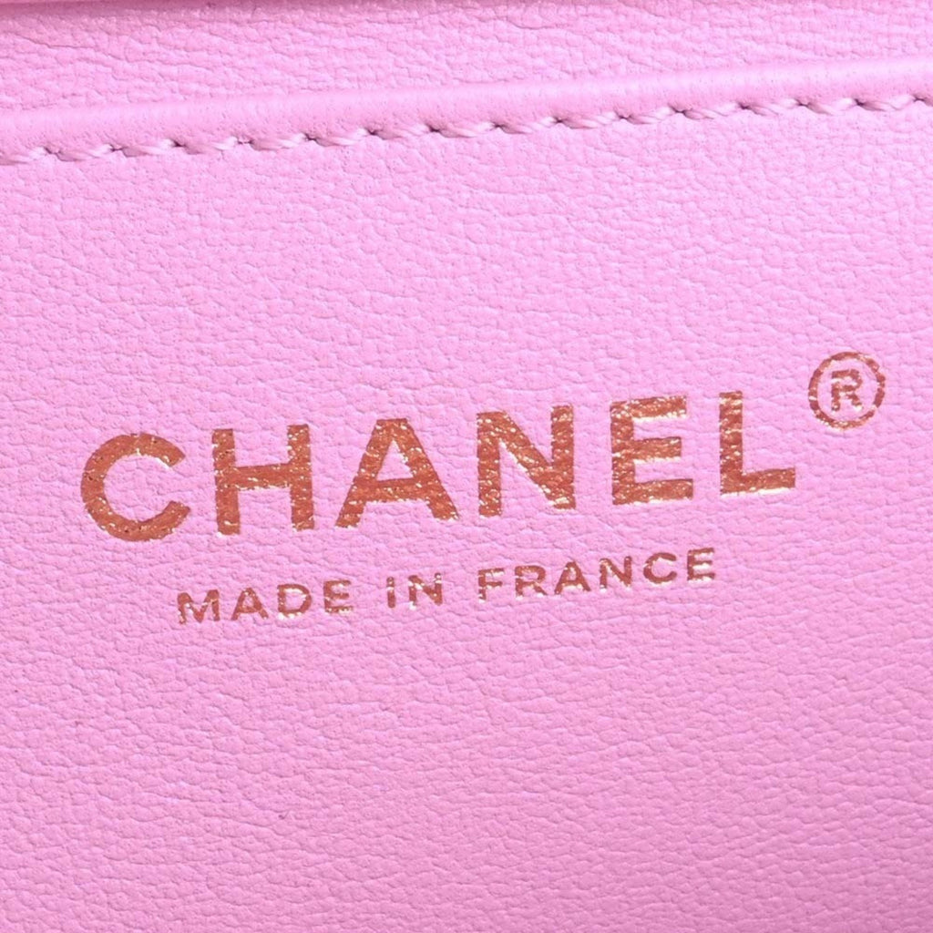 CHANEL Lambskin Boy Coco Mark Chain Shoulder Bag Pink Ladies