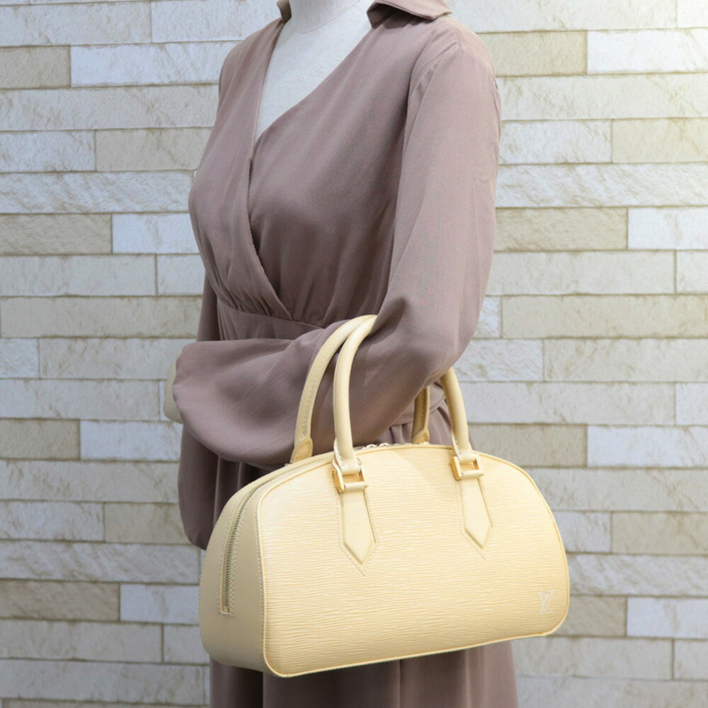 LOUIS VUITTON Jasmine Epi Handbag Leather M5208A Beige Ladies