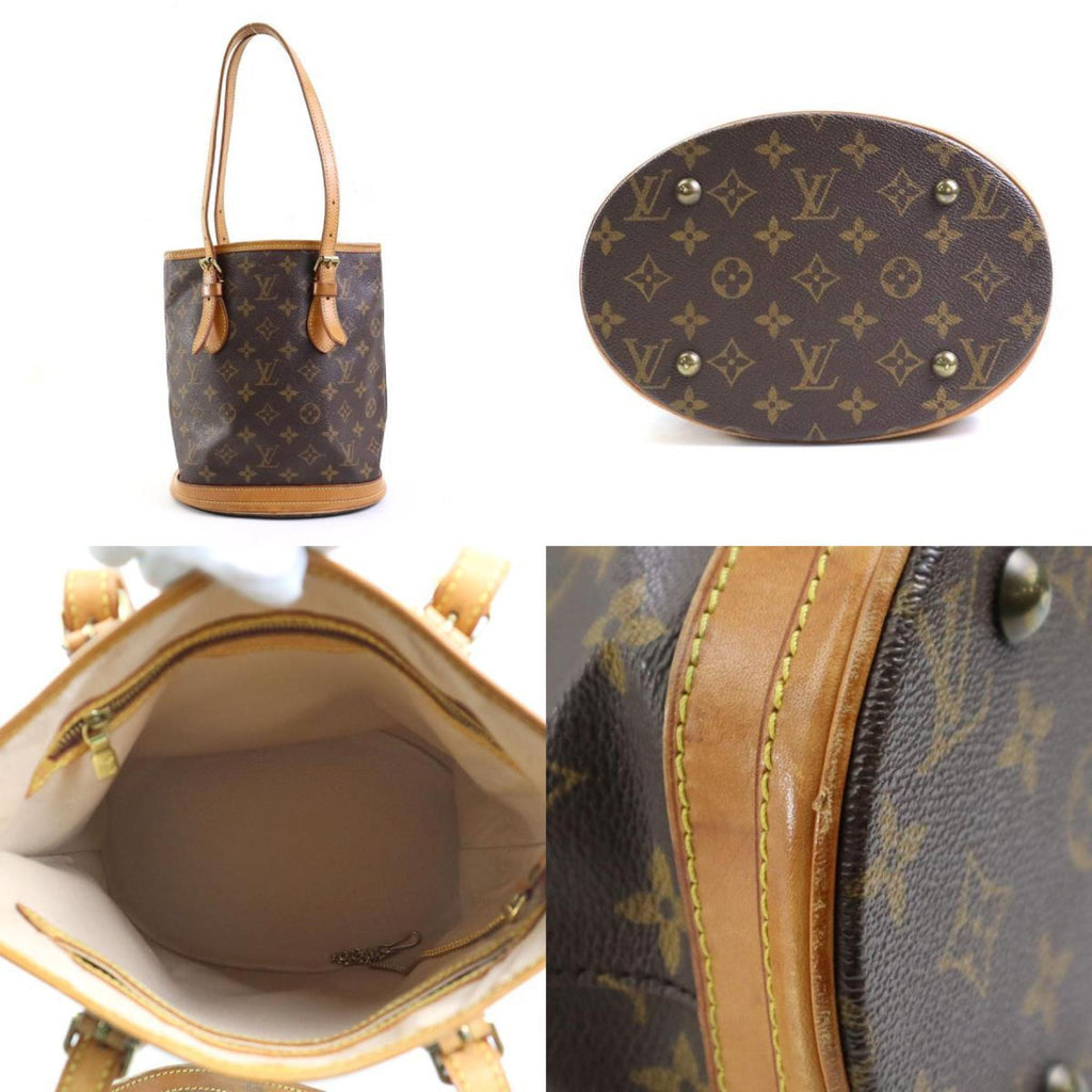 LOUIS VUITTON Handbag Monogram Bucket PM Canvas Brown Women's M42238