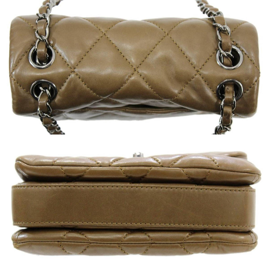 CHANEL chain shoulder bag matelasse dark brown 15357745