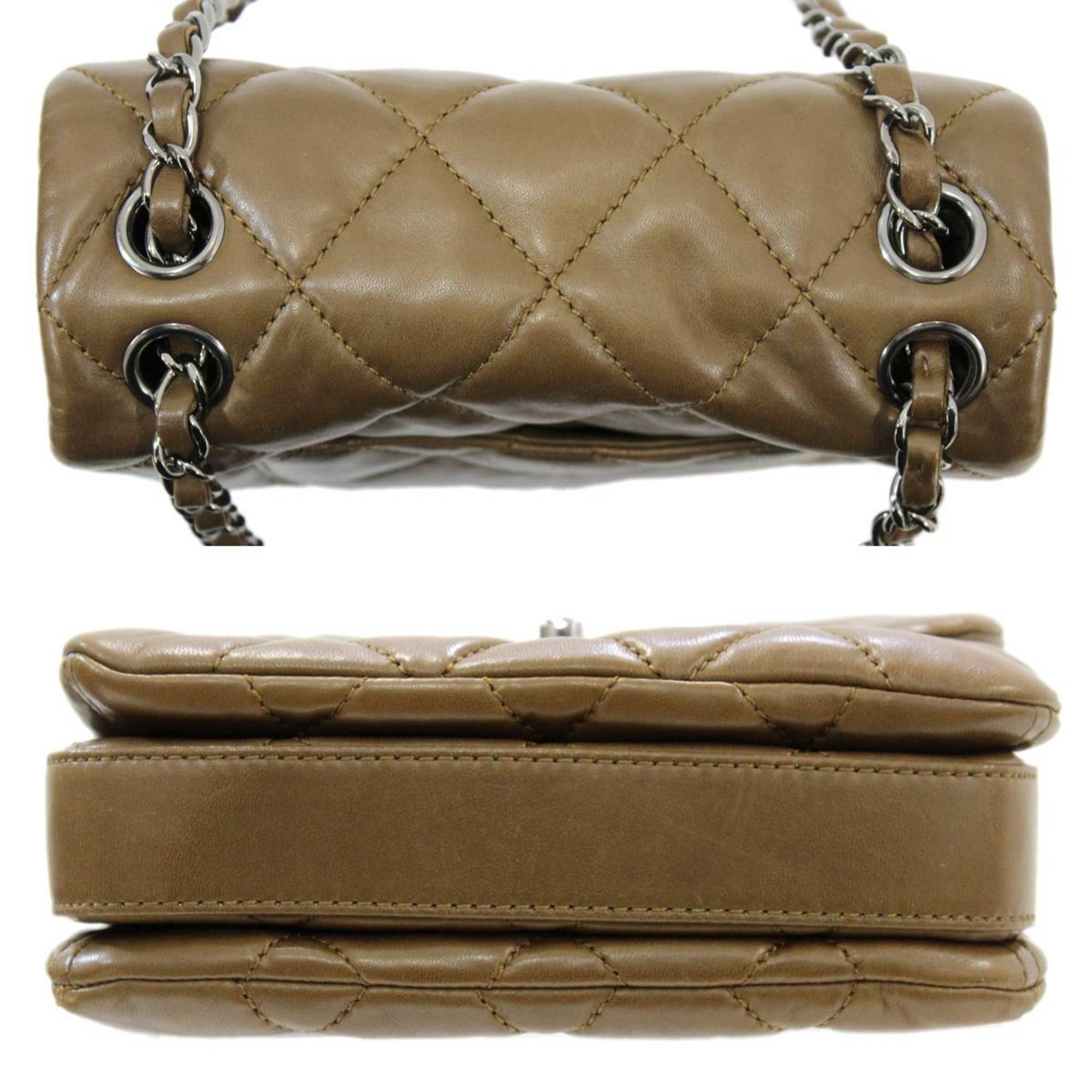 CHANEL chain shoulder bag matelasse dark brown 15357745