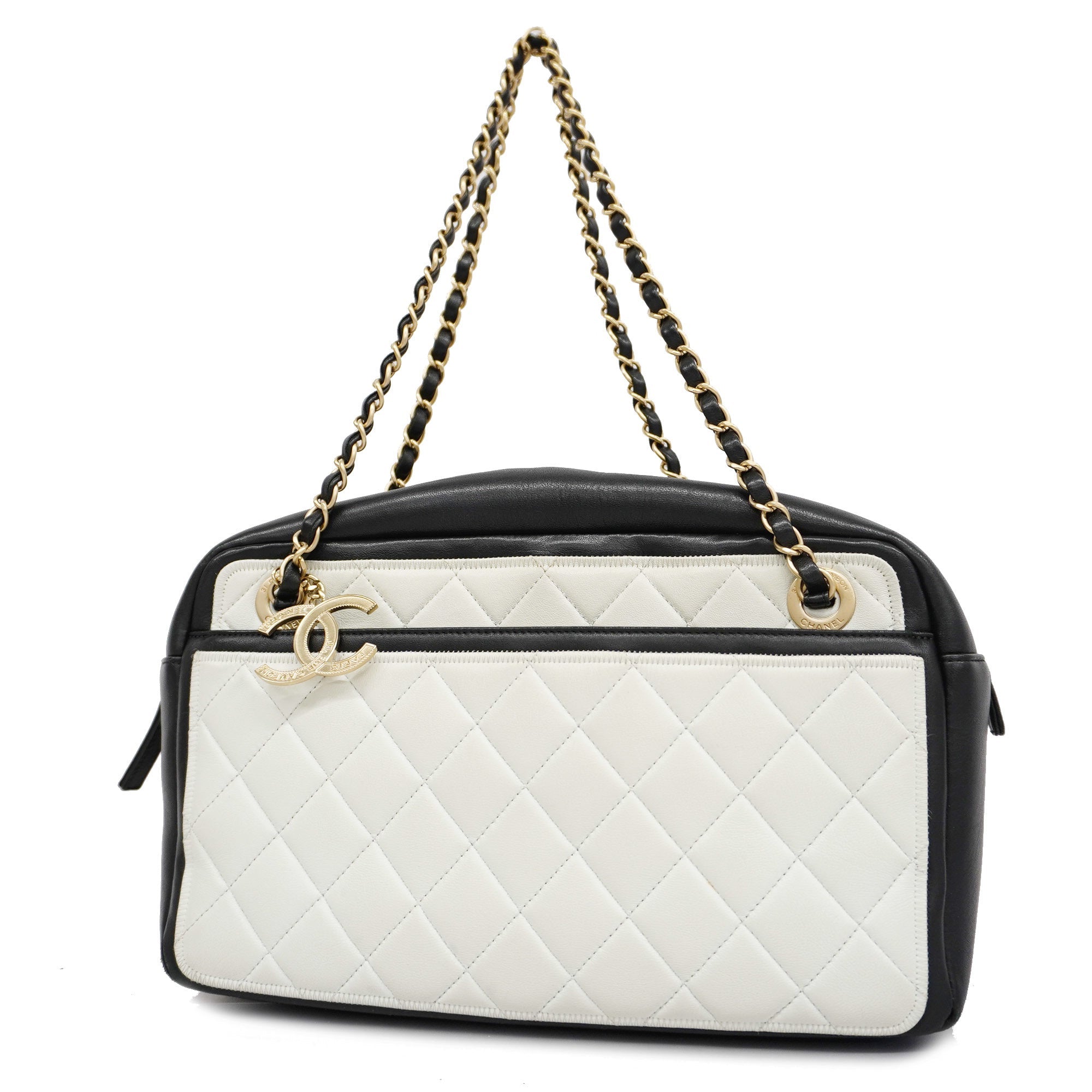 CHANELAuth  Matelasse Chain Shoulder Women's Leather Shoulder Bag