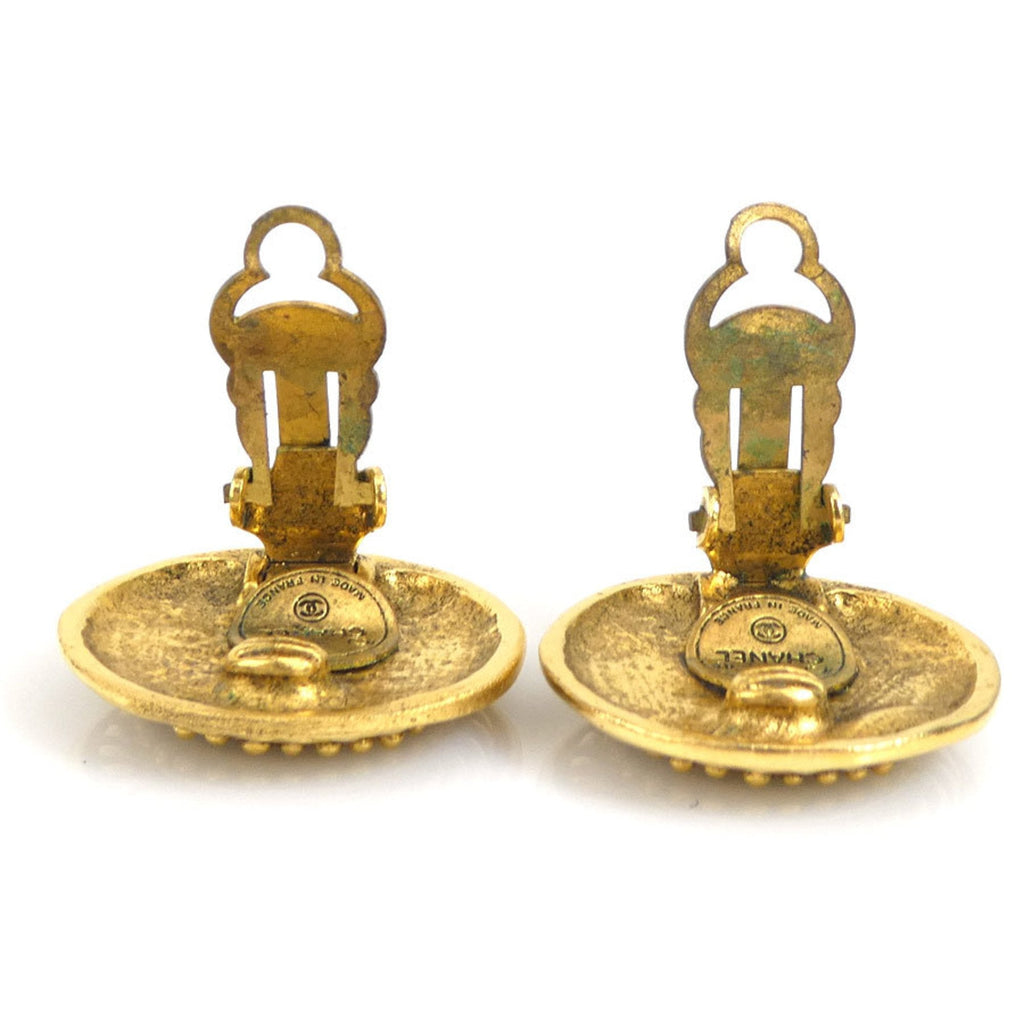 CHANEL earrings here mark metal gold ladies