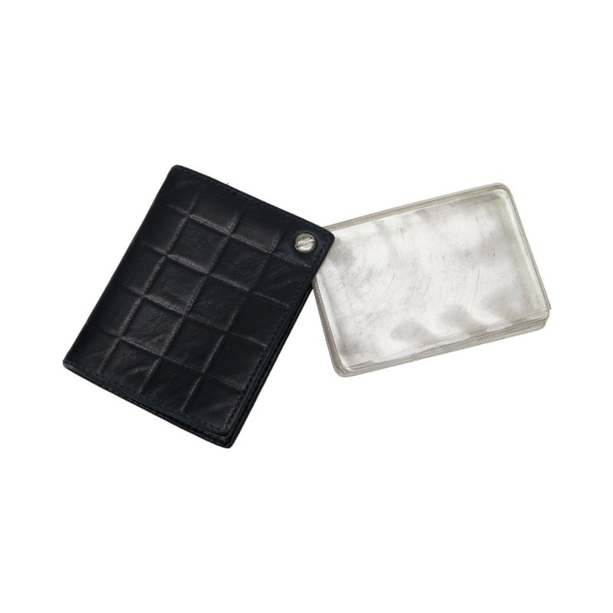 CHANEL Cocomark Business Card Holder Case Black Lambskin Ladies