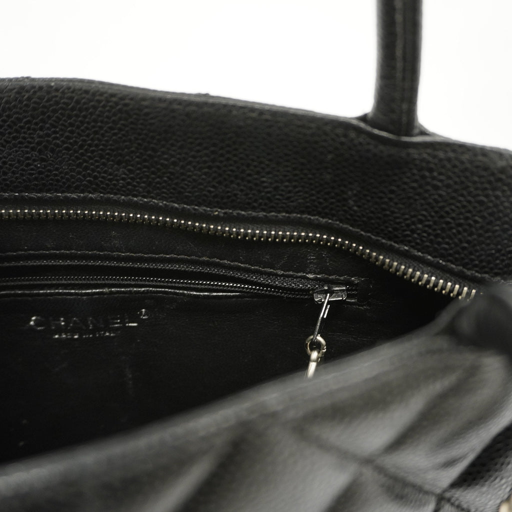 CHANELAuth  Reprint Tote Women's Caviar Leather Tote Bag Black
