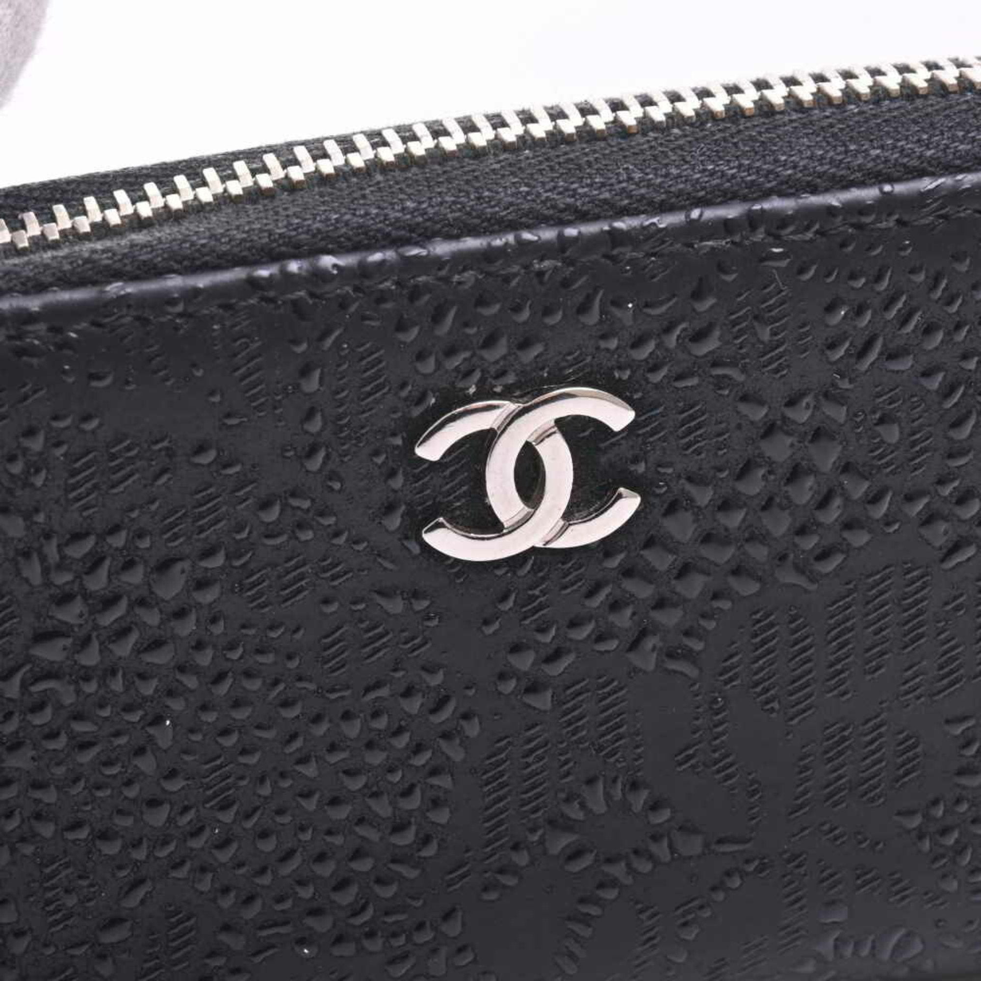 Chanel Leather Coco Mark Coin Case Black