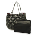 CHANELAuth  Bubble Quilt Chain Shoulder Women's Leather Shoulder Bag Black