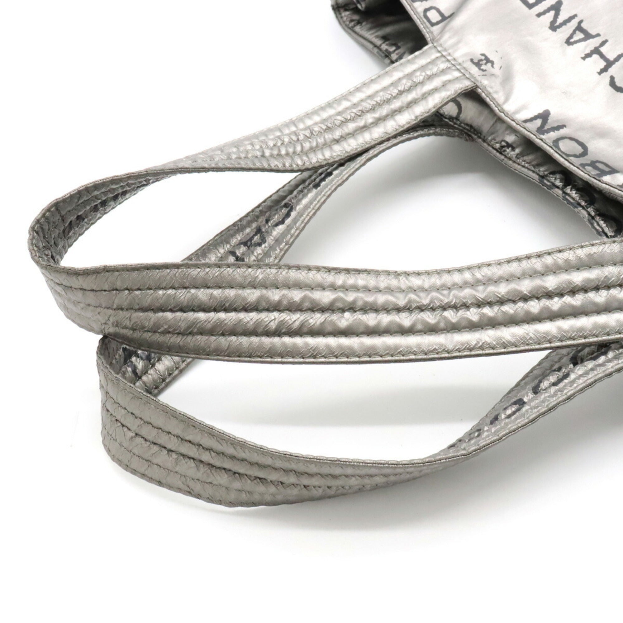 CHANEL Unlimited Tote Bag Large Shoulder Nylon Silver 6113