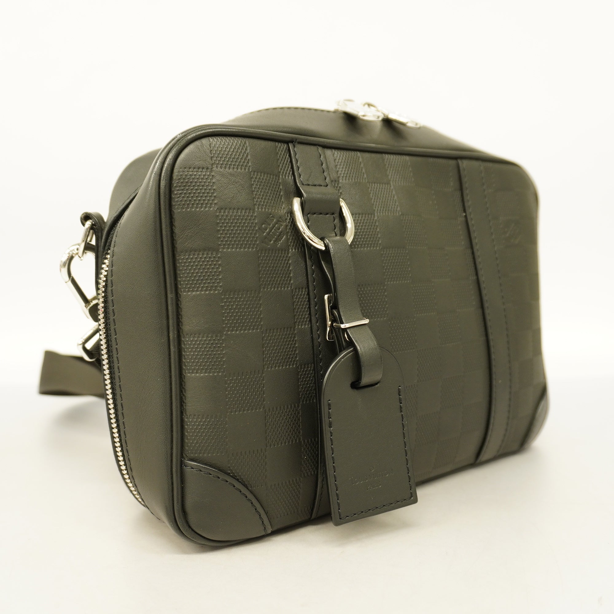 LOUIS VUITTONAuth  Damier Infini Sirius Messenger N45286 Men's Shoulder Bag Onyx