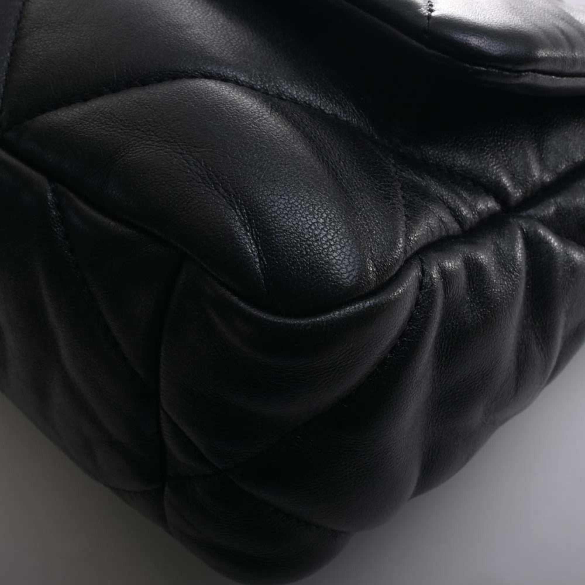 CHANEL Lambskin  19 Coco Mark Chain Shoulder Bag Black Ladies