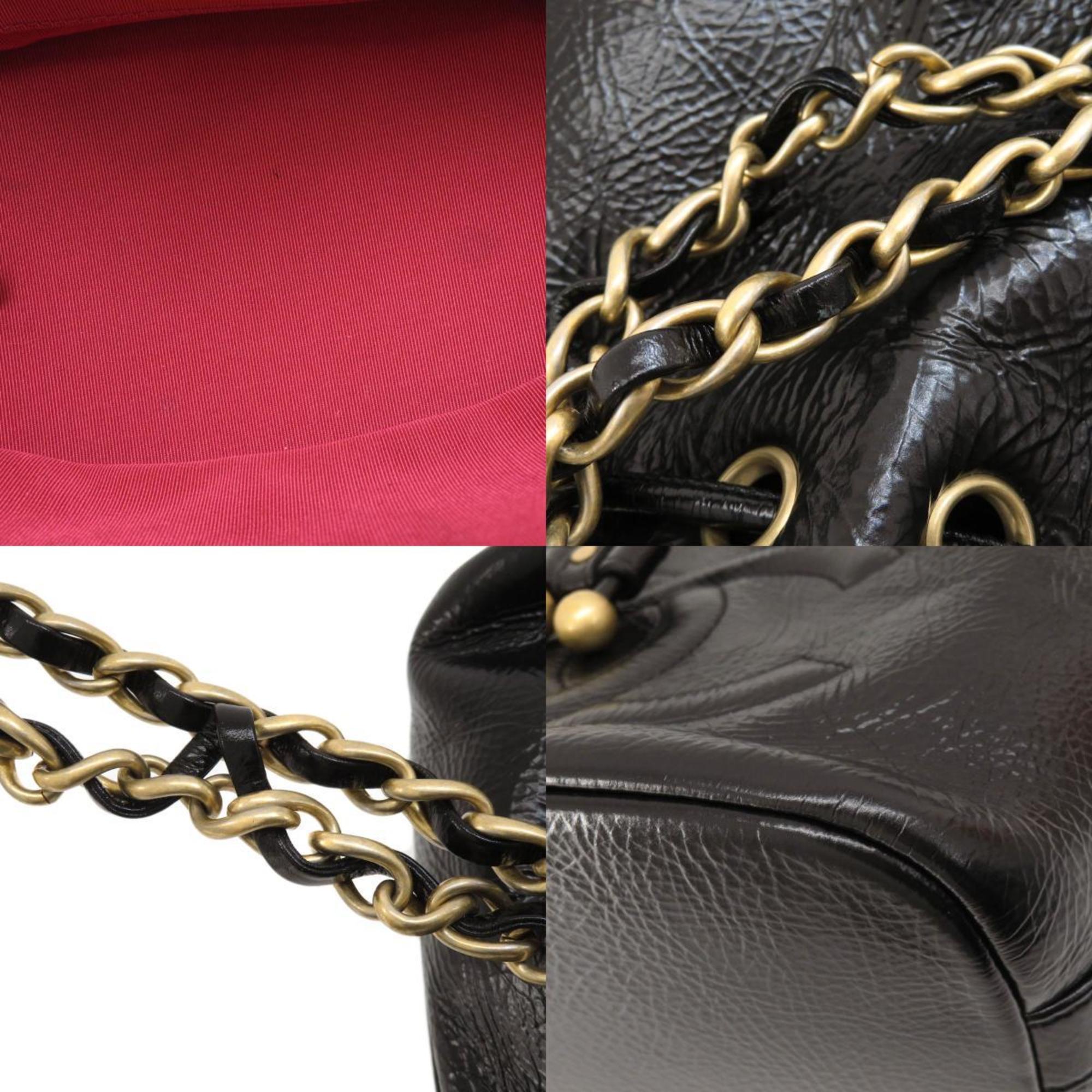 CHANEL Chain Shoulder Coco Mark Bag Calf Women's