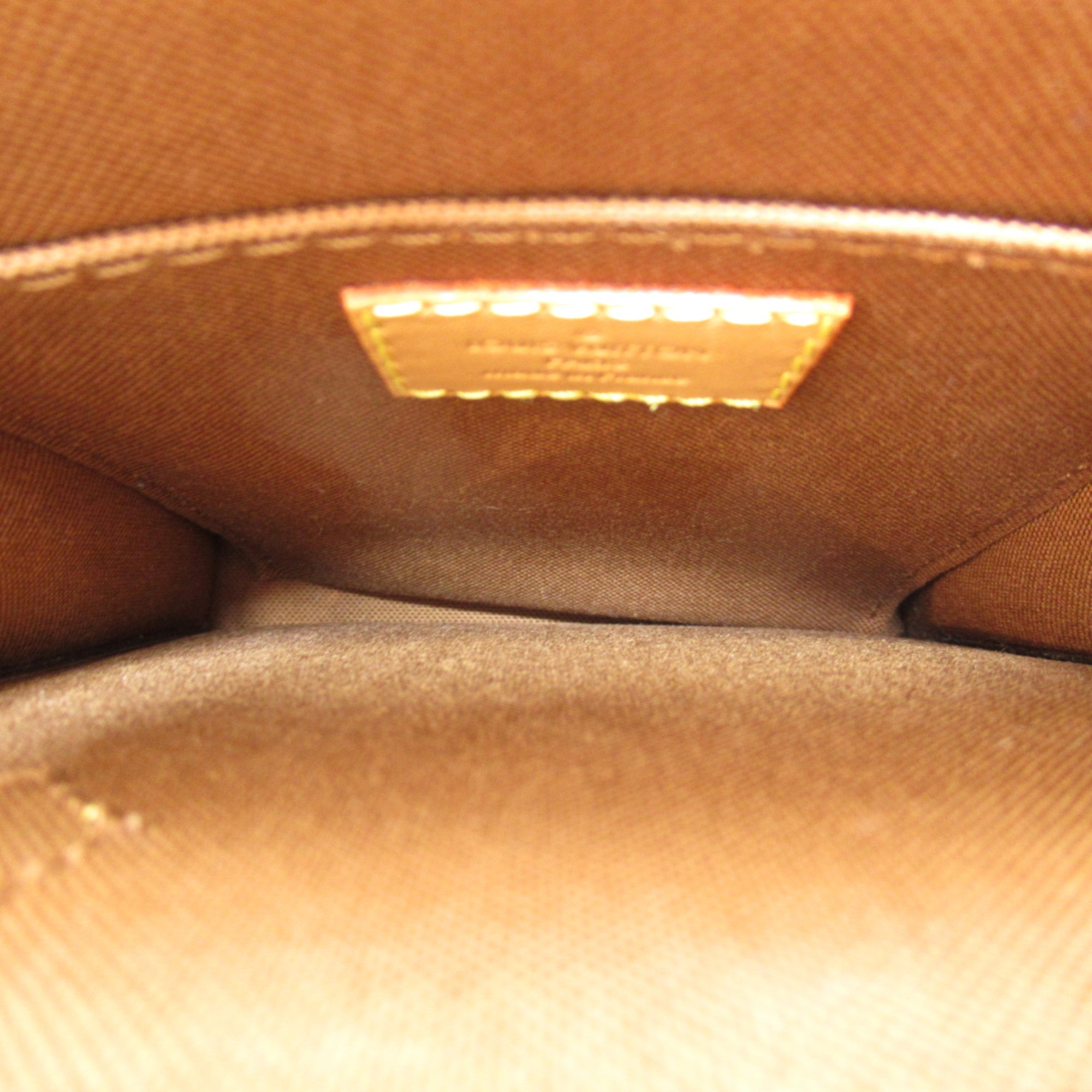 LOUIS VUITTON Petit Sac Plat Shoulder Bag Brown Monogram PVC coated canvas M81295