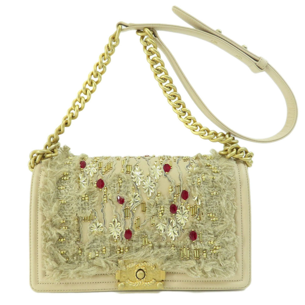 CHANEL Boy  Bijou Shoulder Bag Calf Women's